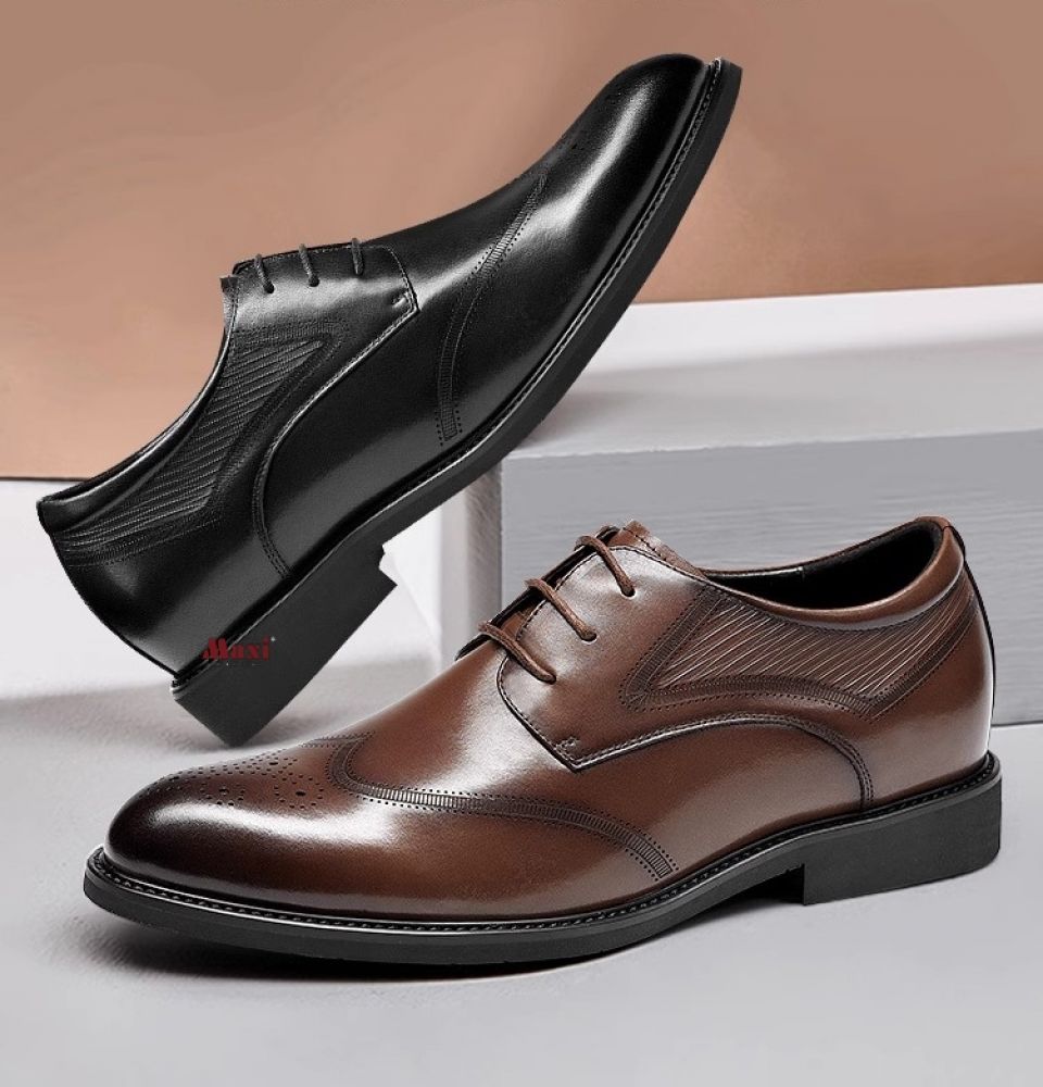 Giày tăng chiều cao nam da thật 7cm MAX1112